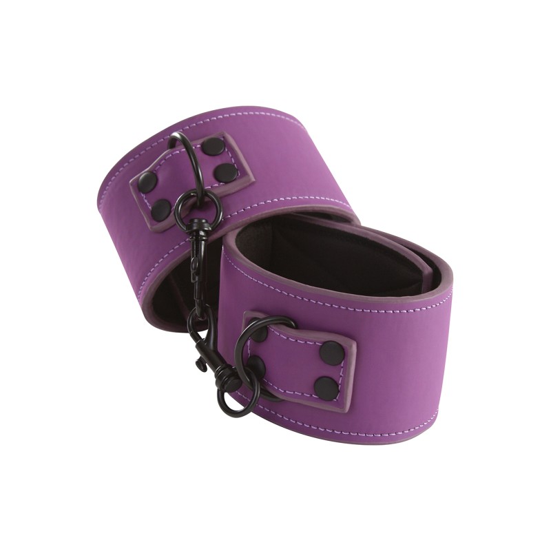 Kajdanki-LUST BONDAGE ANKLE CUFFS PURPLE